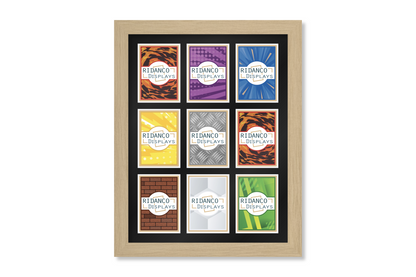 9 Raw Trading Card Display Frame | Oak, 22x22mm